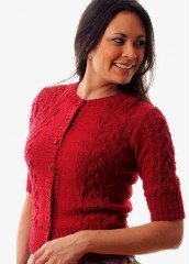 Bluse med blomster - strikkeopskrift