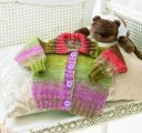 Babycardigan med krave - i Noro Miniknits II