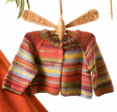 Babycardigan med raglan�rmer - strikkeopskrift