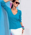 V-sweater med snoning - i strikkemagasin