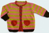 Baby Cardigan med striber - strikkeopskrift