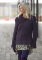 Lang pullover med stor krave - strikkeopskrift