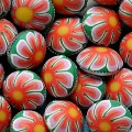 K71 Orange Blomster Knap