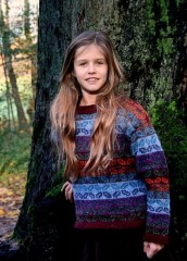 Sweater med cocablade - strikkeopskrift